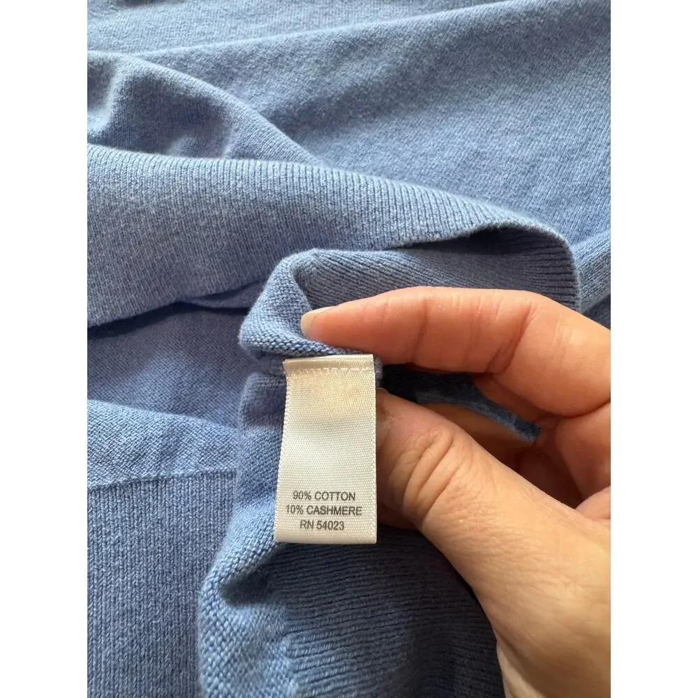 Banana Republic Cotton Cashmere Quarter‎ Button Up Men's Heavy Knit Size XL Blue